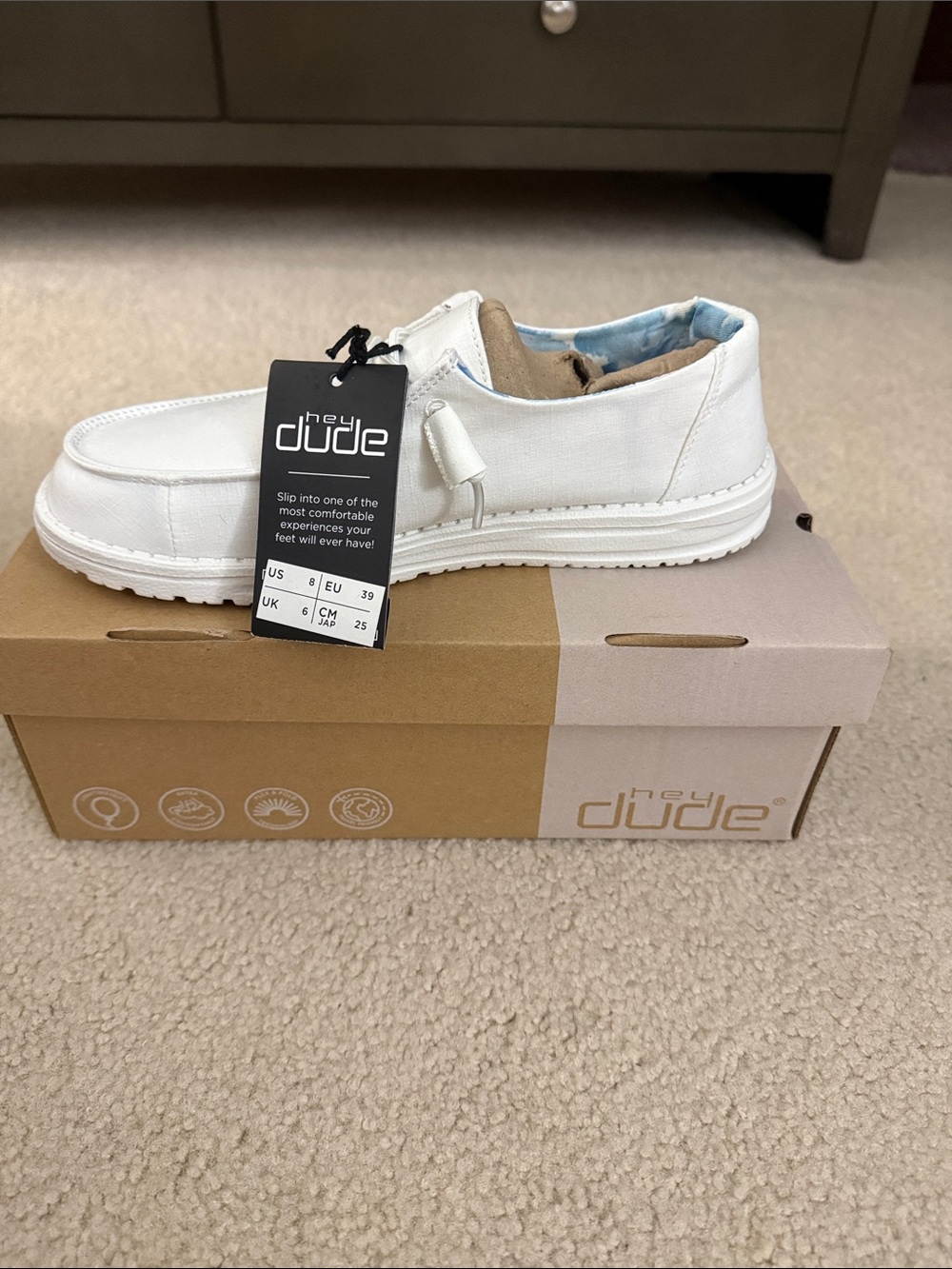 Hey Dude White Slip-On Women's Canvas Sneaker